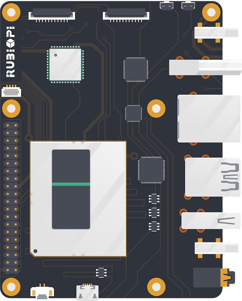 RUBIK Pi 3 interface diagram